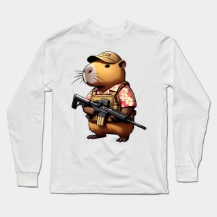 tactical capybara Long Sleeve T-Shirt